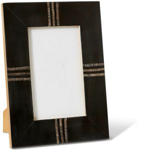 Black Resin with Horn Accent Photo Frame