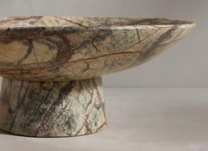 Earth Tone Marble Pedestal Bowl