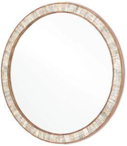 Round Wooden Wall Mirror