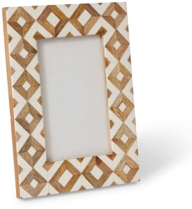 Brown Diamond Resin & Wood Inlay Photo Frame
