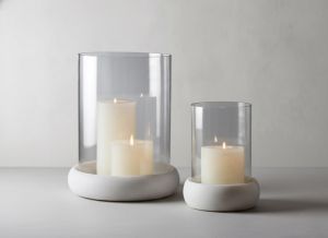 White Marble Hurricane Lamps