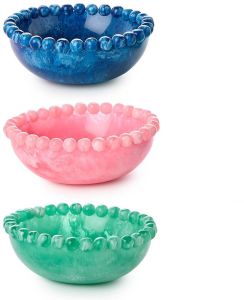 Resin Beaded Rim Bowl Set OF 3 Pcs