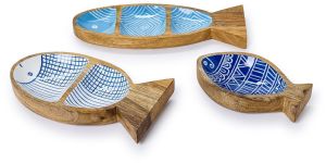 Wood Crafted Serving Tray Set