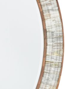 Round Wooden Wall Mirror