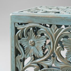 Hand Carved Wooden Side Table