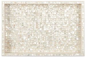 Mother OF Pearl & Resin Mosaic Serve Tray Set OF 2 Pcs