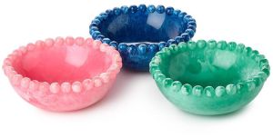 Resin Beaded Rim Bowl Set OF 3 Pcs