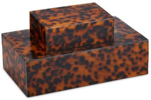 Tortoise Shell Resin Decorative Box Set OF 2 Pcs