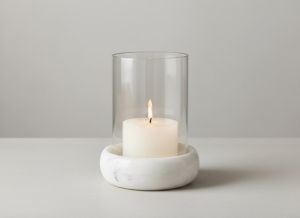 White Marble Hurricane Lamps