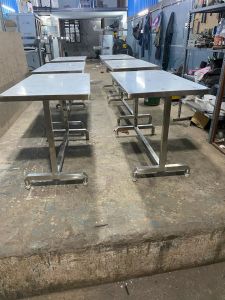 Stainless Steel Stone Top Dining Table