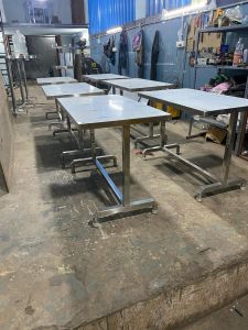 Stainless Steel Stone Top Dining Table