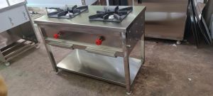 Commercial Double Burner Stainless Steel Gas Stove