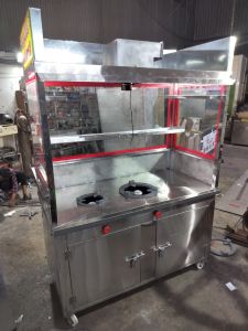 2 Burner Stainless Steel Chinese Food Counter