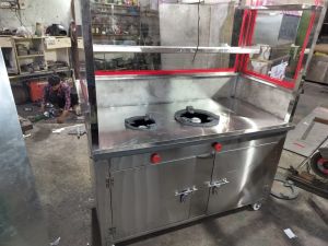 2 Burner Stainless Steel Chinese Food Counter