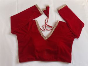 Party Wear Velvet V Neck Blouse