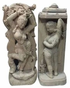 Classical Dancing Lady Stone Sculpture Pair