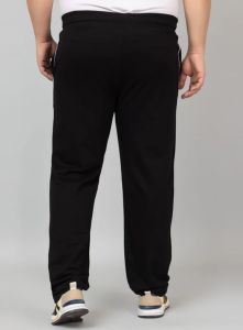 Black Cotton Blend Men Track Pant
