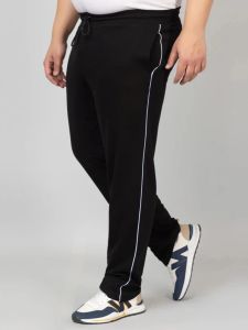 Black Cotton Blend Men Track Pant