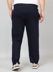 Navy Blue Cotton Blend Men Track Pant