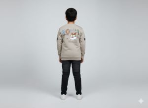 Grey Printed Full Boy Sleeve T Shirt