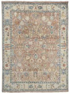 Viraaj Traditional Hand Knotted Orange Beige Carpet