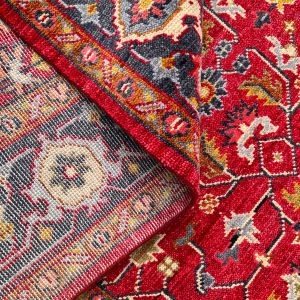 Viraaj Traditional Hand Knotted Red & Blue Carpet