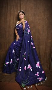 Khadi Cotton Hand Painted Sarees