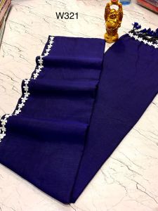 Khadi Cotton Plain Sarees
