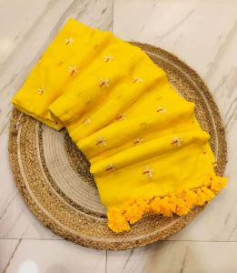 Mul Cotton Shiuli Parijat Embroidery Sarees