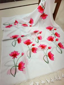 Pure Mul Cotton Hand Paint Sarees