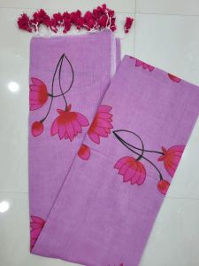 Pure Mul Cotton Hand Painted Saree Without Blouse Piece