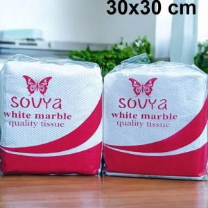 30x30cm Sovya White Marble Tissue Paper