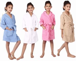 4 to 6 Year Girls Terry Hooded Bathrobe