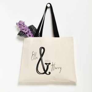 Custom Name Typography Canvas Tote Bag