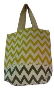 Dual Shade Chevron Jute Bag