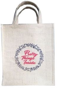 Floral Print Jute Boutique Gift Bag