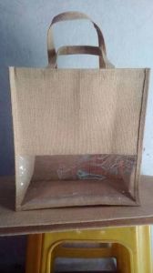 Jute Shopping Bag with Transparent Window