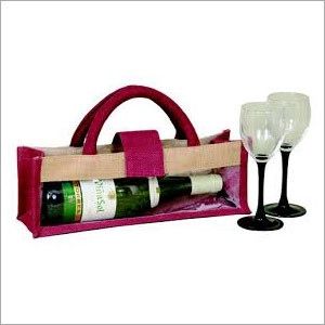 Jute Wine Bottle Carry Bag