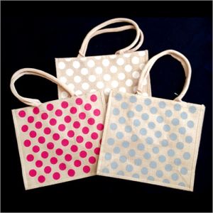Multi-Color Polka Jute Carry Bags