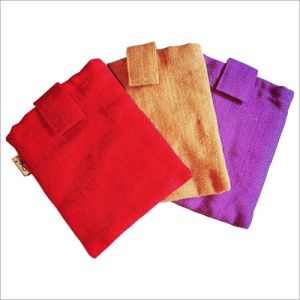 Multicolor Jute Velcro Closure Utility Pouch