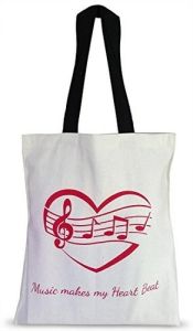 Musical Heartbeat Canvas Tote Bag