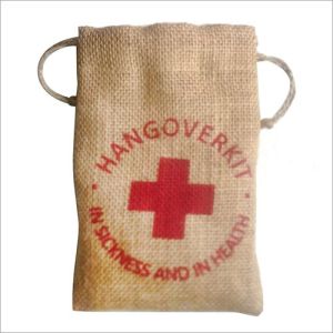 Red Cross Jute Drawstring Bag