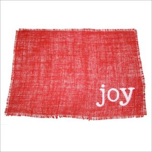 Red Joy Printed Jute Table Mat