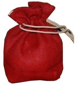 Red Jute Drawstring Pouch