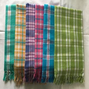 35x70 Inch Ruby Cotton Check Bath Towel