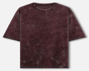 Acid Washed Maroon Oversized T-Shirt