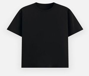 Black Poly Cotton Round Neck Unisex T-Shirt