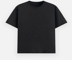 Dark Grey Melange Poly Cotton Round Neck Unisex T-Shirt