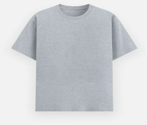 Light Grey Melange Poly Cotton Round Neck Unisex T-Shirt