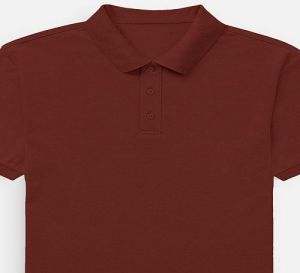 Mens Brick Red Cotton Polo T-Shirt